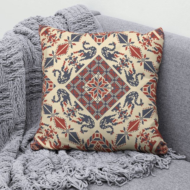 Palästinensisches Tatreez-Maschenwirbelkissen 9 Kissen (Von Creator hochgeladen)