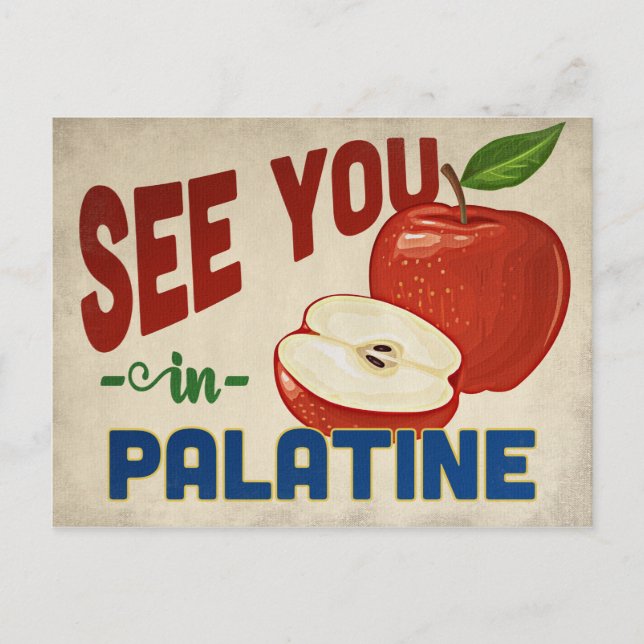 Palatine Illinois Apple - Vintage Travel Postkarte (Vorderseite)