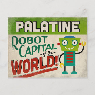 Palatine Illinois Robot - Funny Vintag Postkarte