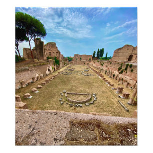 Palatine Stadium Ruinen in Rom, Italien Fotodruck