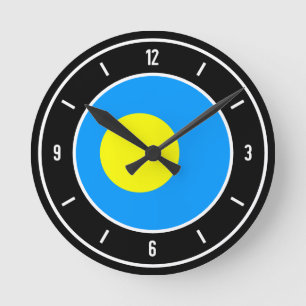 Palau Flag Elegant Runde Wanduhr