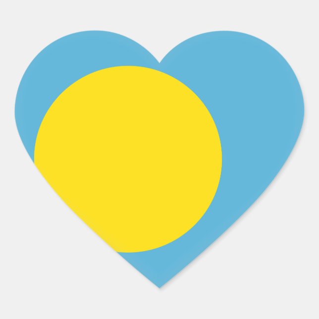 Palau Flag Herz-Aufkleber (Vorderseite)