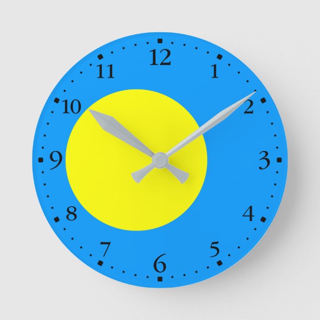 Palau Flag Runde Wanduhr (Vorderseite)