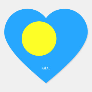Palau Flag Splendid Patriotic Heart Herz-Aufkleber
