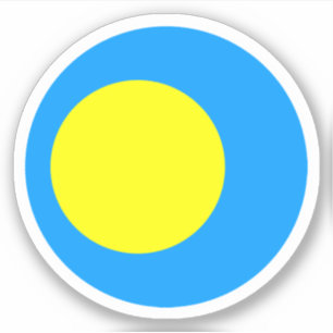 Palau-Flagge Rund Aufkleber