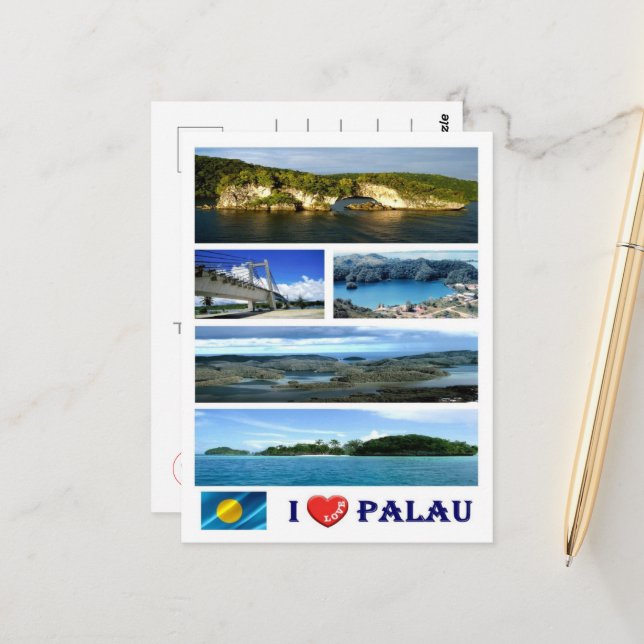 Palau - I Liebe - Postkarte (Vorderseite/Rückseite Beispiel)