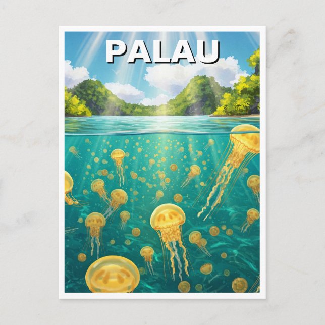 Palau Jellyfish Lake Travel Postkarte (Vorderseite)