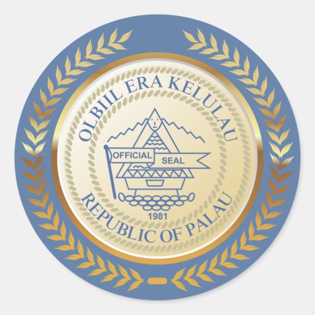 Palau Offiziell Siegel Runder Aufkleber (Vorderseite)