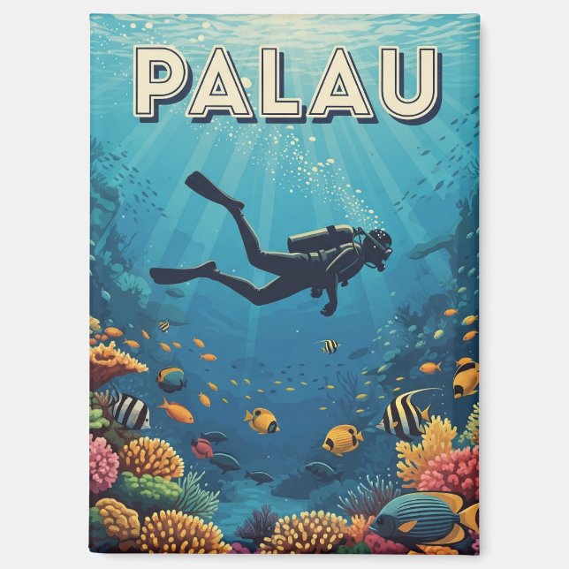 Palau Scuba Diving Travel Magnet (Vorderseite)