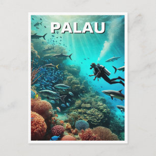 Palau Scuba Diving Travel Postkarte