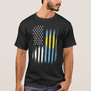 Palauan American Patriot Grown Land USA Flaggen S T-Shirt