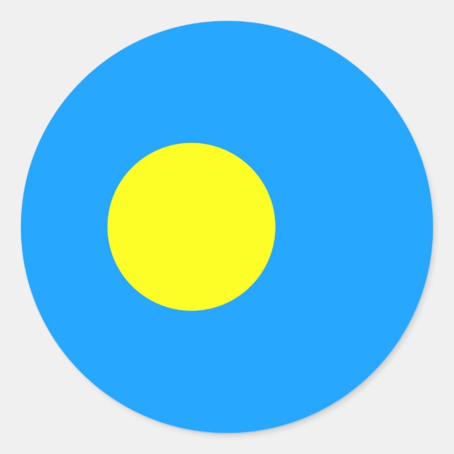 Palauan Flag, Flagge Palaus Runder Aufkleber (Vorderseite)
