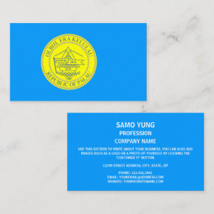 Palauan Flag & Siegel, Flagge von Palau Visitenkarte