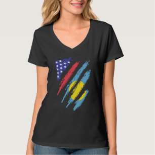 Palauischer amerikanischer Patriot gewachsene Herz T-Shirt