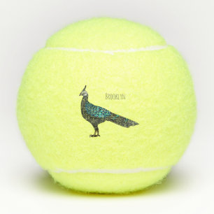 Palawan-Pfauenfasan-Vogel-Cartoon-Illustration Tennisbälle