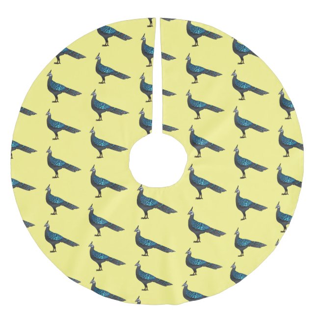 Palawan Pfauenpheasant Cartoon Polyester Weihnachtsbaumdecke (Vorderseite)