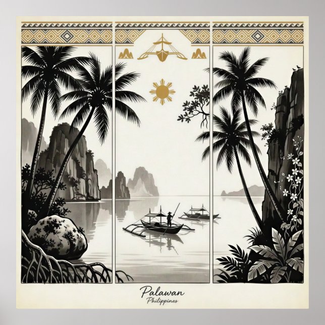 Palawan Philippinen Triptychon Wandkunst Poster (Vorne)