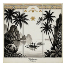 Palawan Philippinen Triptychon Wandkunst