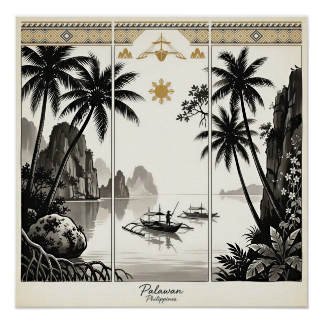 Palawan Philippinen Triptychon Wandkunst Poster (Vorderseite)