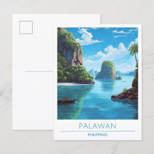 Palawan Philippinen Vintage Reise Postkarte