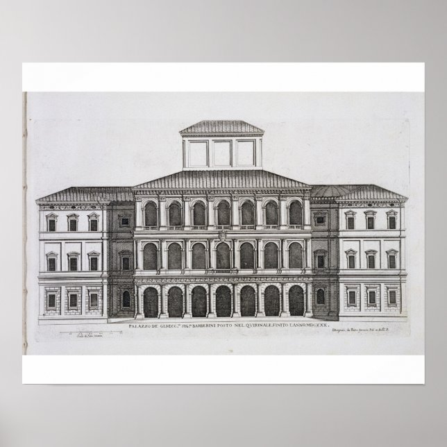 Palazzo Barberini auf der Quirinale, 1630 fertig g Poster (Vorne)