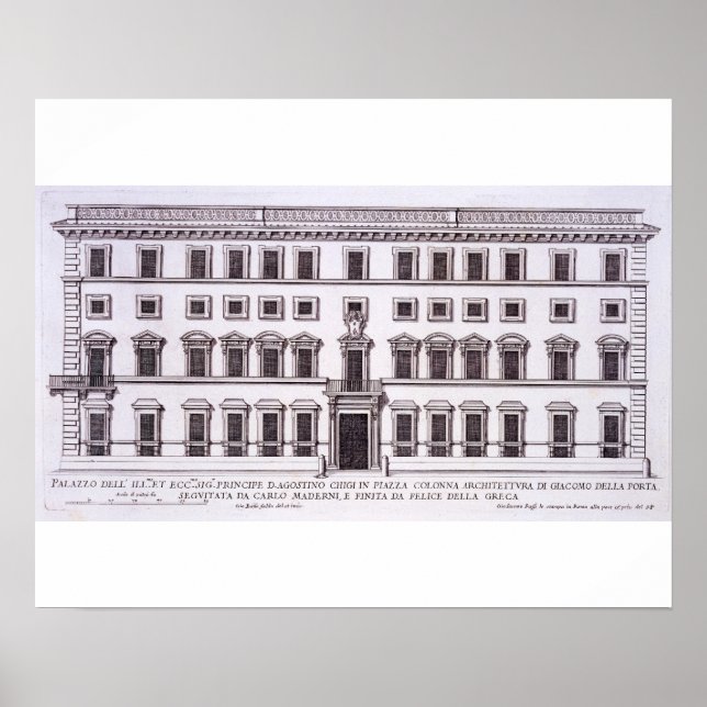 Palazzo Chigi, Piazza Colonna, Rom, aus "Palazzi" Poster (Vorne)