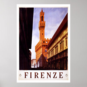 Palazzo Vecchio, Florenz, Italien Vintage Travel Poster