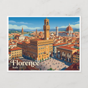 Palazzo Vecchio und Piazza della Signoria Florenz Postkarte