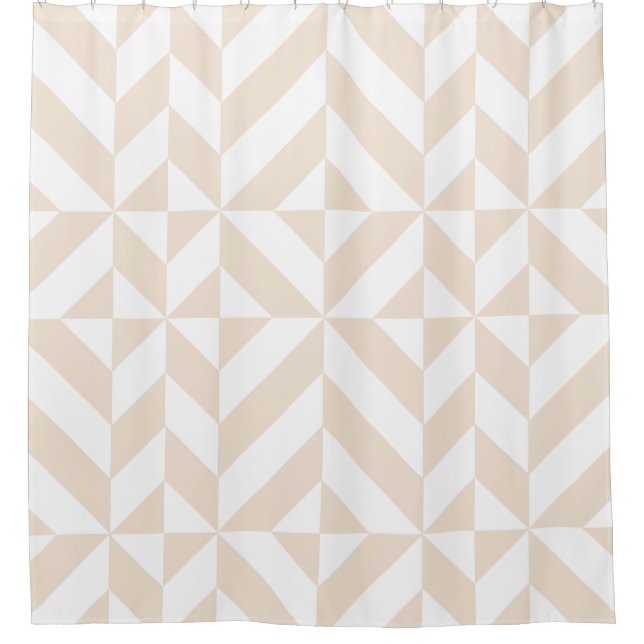 Pale Beige Geometric Deko Cube Duschvorhang (Vorderseite)