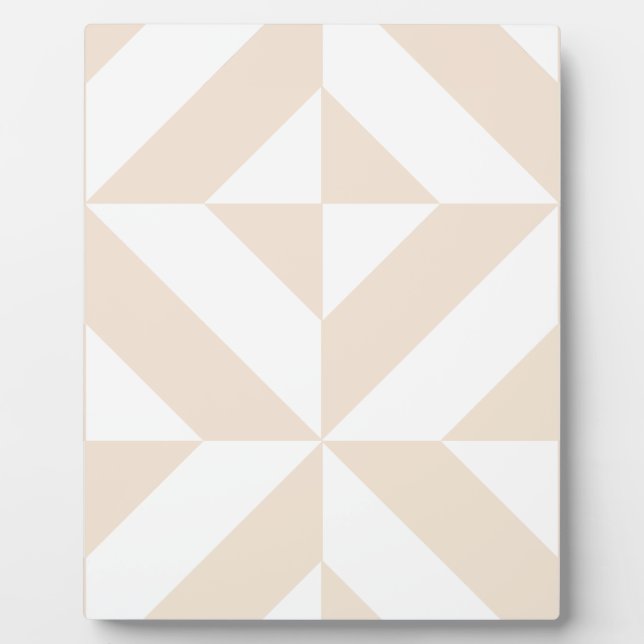 Pale Beige Geometric Deko Cube Pattern Fotoplatte (Vorderseite)