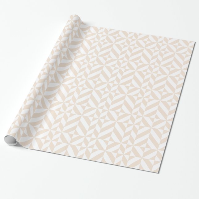 Pale Beige Geometric Deko Cube Pattern Geschenkpapier (Ungerollt)