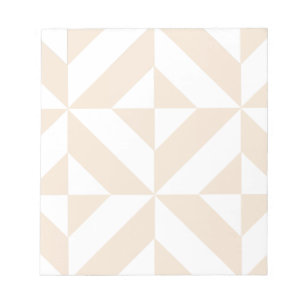 Pale Beige Geometric Deko Cube Pattern Notizblock