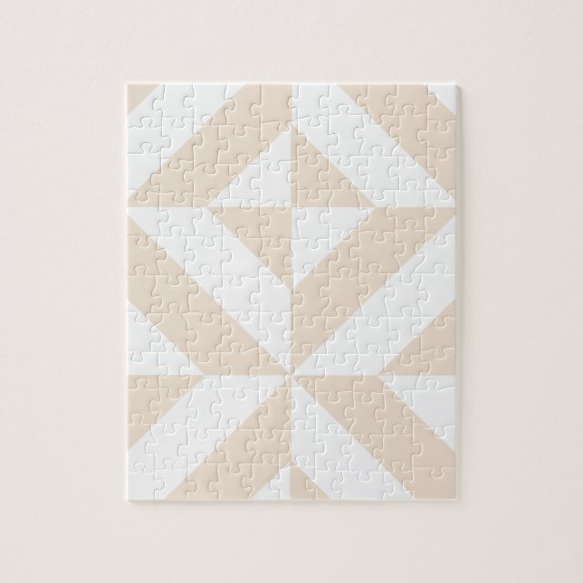 Pale Beige Geometric Deko Cube Pattern Puzzle (Vertikal)
