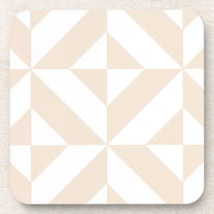 Pale Beige Geometric Deko Cube Pattern Untersetzer