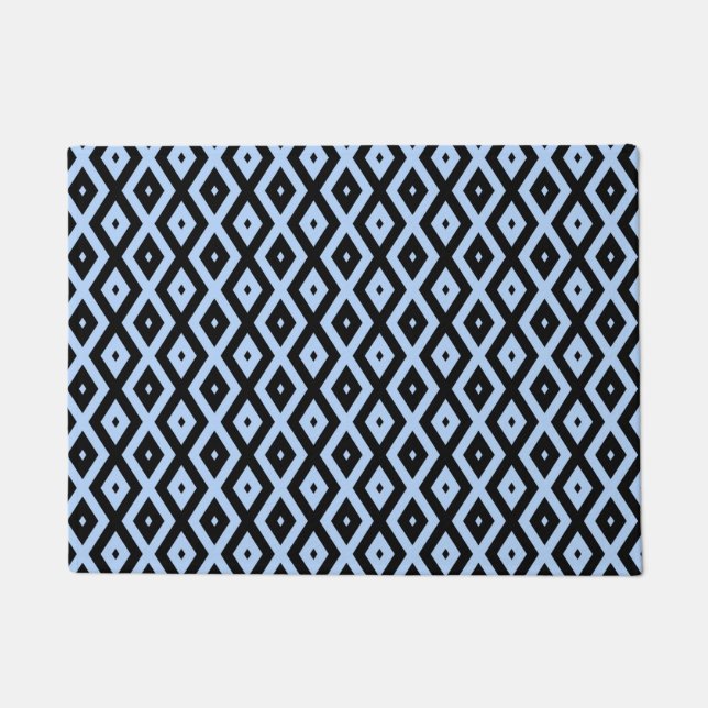 Pale blue and black diamond pattern fußmatte (Vorderseite)
