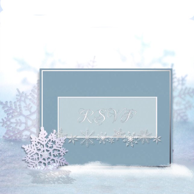 Pale Blue and Sky Snowflake Response Postcard Folien Feiertagspostkarte (Von Creator hochgeladen)