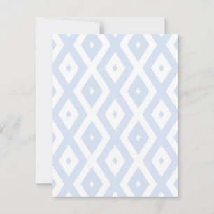 Pale blue and white diamond pattern RSVP karte