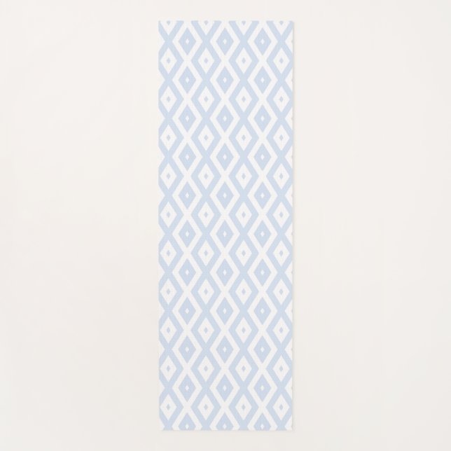 Pale blue and white diamond pattern yogamatte (Vorderseite)