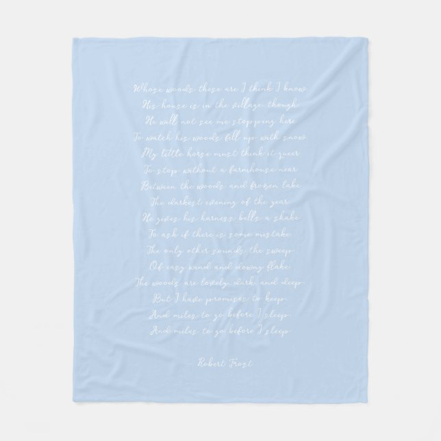 Pale Blue Custom Poem Song Lyric Quote  Fleecedecke (Vorderseite)