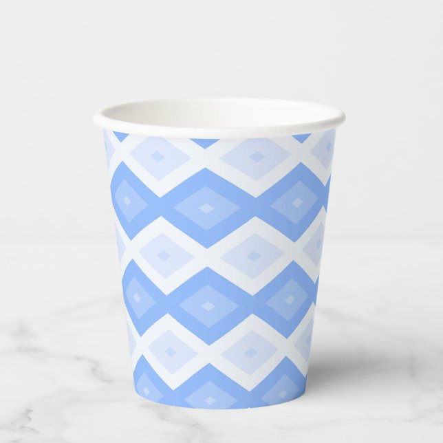 Pale blue diamond pattern pappbecher (Vorderseite)
