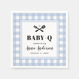 Pale Blue Gingham Kariert Baby Q Serviette