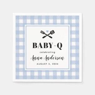 Pale Blue Gingham Kariert Baby Q Serviette