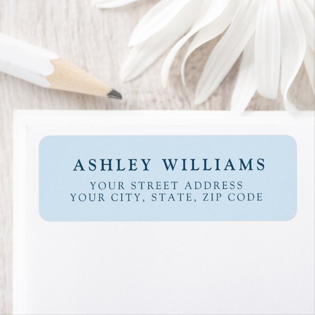 Pale Blue Minimalist Elegant Return Stickers (Insitu)