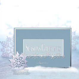 Pale Blue & Sky Snowflake Foil Holiday Card Folien Feiertagskarte