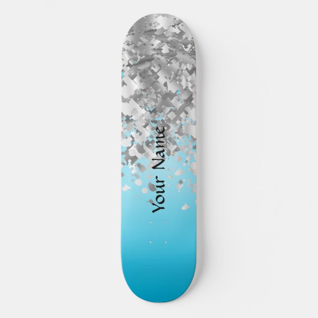 Pale Blue und Falglitter Skateboard (Vorderseite)