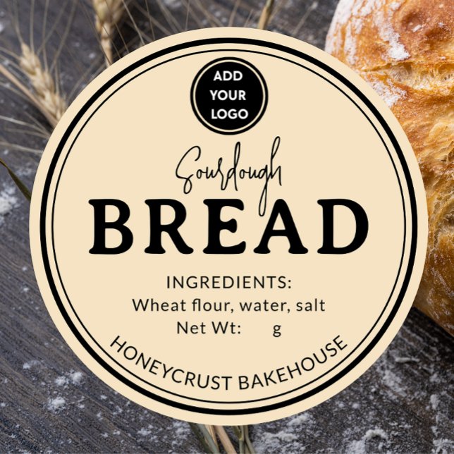Pale Brown Bakery Sourdough Bread Label Sticker (Von Creator hochgeladen)