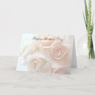Pale coral roses Mother's Day Karte