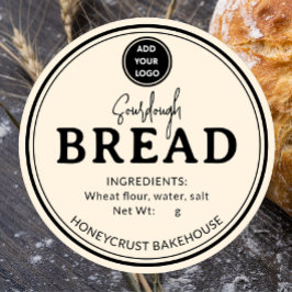 Pale Cream Bakery Sauerteigbrot-Etikett Aufkleber