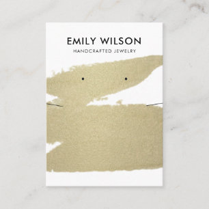 PALE GOLD BRUSH STOCK NECKLACE EARRING DISPLAY VISITENKARTE