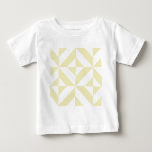 Pale Gold Geometric Deko Cube Pattern Baby T-shirt (Vorderseite)